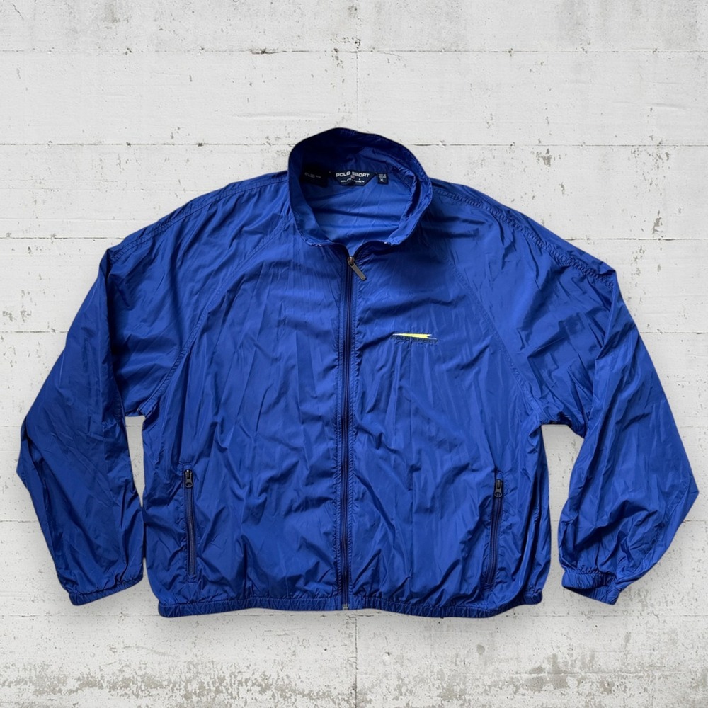 Vintage 90s Polo Sport Ralph Lauren Jacket Men's XL Blue Full Zip Embroidered